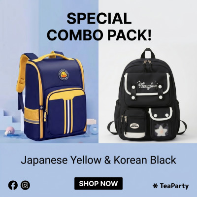 Japanese bag YELLOW + korean bag BLACK [Boys & Girls combo]