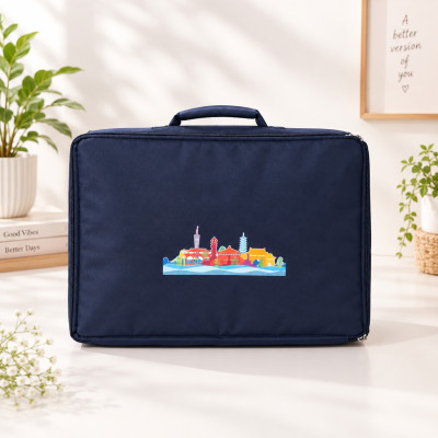 6-Slot Premium Saree Storage Bag (Navy blue)